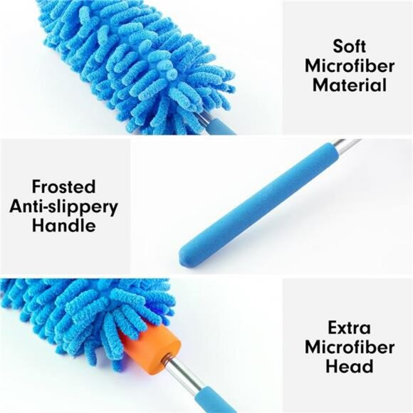 Microfiber duster with extendable pole washable dusting brush for home car - Picture 6 of 7